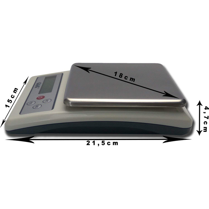 Кухонні ваги, 6 кг / 0,1 г, регульоване автоматичне вимкнення, дрібна шкала Цифрові ваги, з мережевим адаптером та батарейками K F