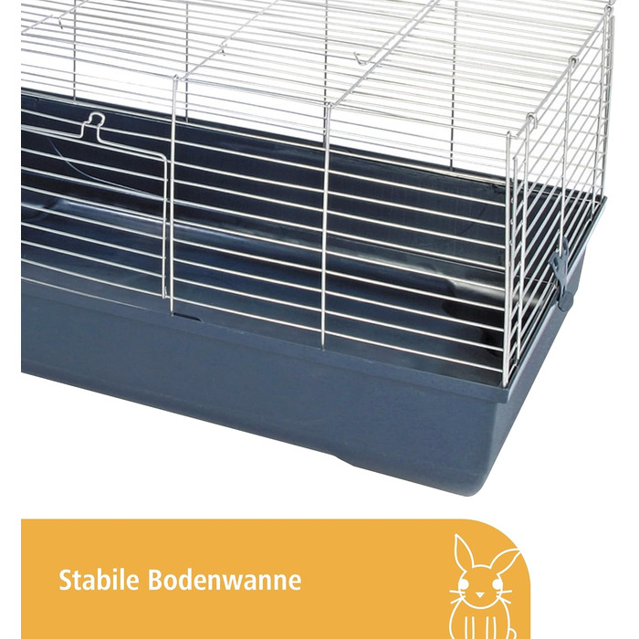 Клітка для гризунів Gabbia Baldo Rabbit, Легке складання Безпечна, 100 x 53 x 46 см, темно-синя