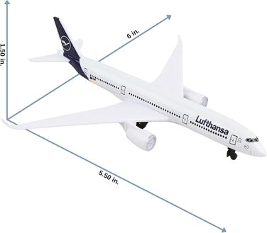 Одномісний літак Herpa Aviation Lufthansa Airbus A350, мала масштабна модель літака, іграшкова мініатюрна модель з пластику та металу - для дітей віком від 3 років