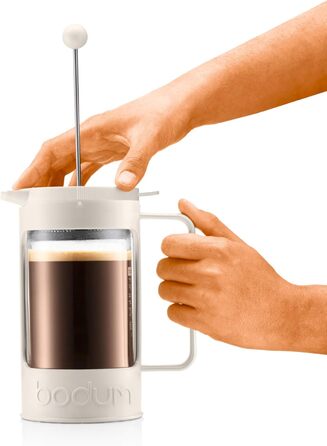 Кавоварка Bodum BEAN на 8 чашок (система фільтрів преса, ізольована, захист від протікання, 1,0 літра) Крем-крем 8 чашок