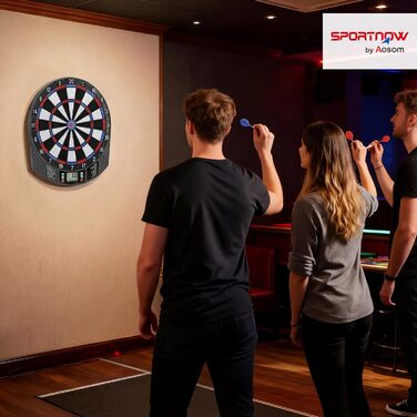 Електронна мішень для дартсу SPORTNOW з РК-дисплеєм, 6 м&39яких дротиків, 18 ігор, 159 варіацій, автомат для дартсу, набір мішень для дартсу до 8 гравців