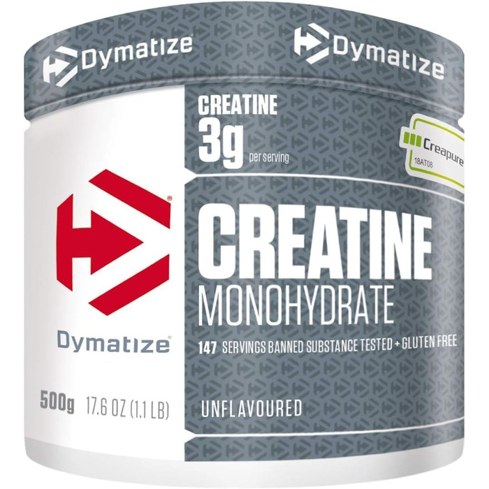 Креатин моногідрат Dymatize Creapure, 500 г – Без смаку, 147 порцій