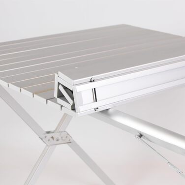 Торговий кемпінговий стіл Nexos з сумкою для перенесення, алюмінієвий, сірий, садовий стіл, стіл для вечірок, фуршетний стіл, складаний, 108x772 см