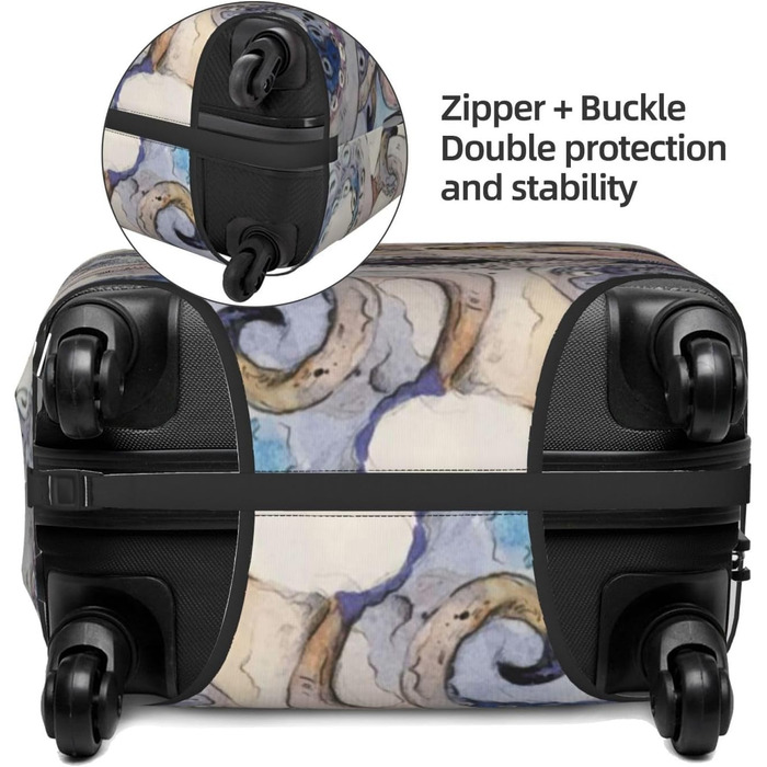 Чохол для валізи Октопус, міцний захист, підходить для багажу розміром 45,7 - 81,3 см, розмір XL, чорний, екстра-великий