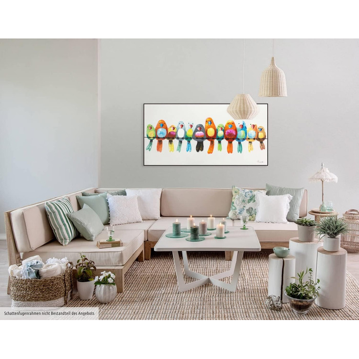 Картина на полотні ArtLoft 100 РУЧНИЙ РОЗПИС 120x60см Картина Друзі на все життя Папуга Барвисті Фотошпалери вітальня