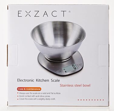 Цифрові кухонні ваги EXZACT з нержавіючої сталі - електронні кухонні ваги зі знімною чашею для випікання та приготування їжі - фун