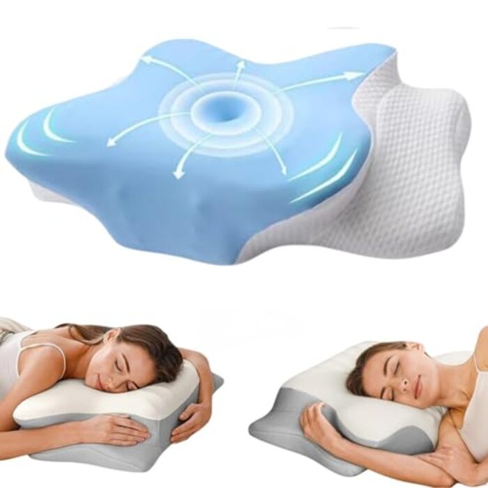 Подушка Seladi Airflow Pro - Подушка для шиї від апное сну - Ортопедична подушка від хропіння та апное - Підтримка шиї - Знімна та пральна - Ефективно покращує проблеми зі сном (Синя x 1)