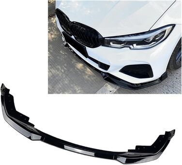 Передній спойлер для губ BMW Srie 3 G20 M-Pack 330d 318i 330e 330i 320i M340i xDrive 2019-2022, Розгалужувач переднього бампера автомобіля Спойлер для губ Комплекти протекторів переднього спойлера, A/Чорний звичайний A/Чорний