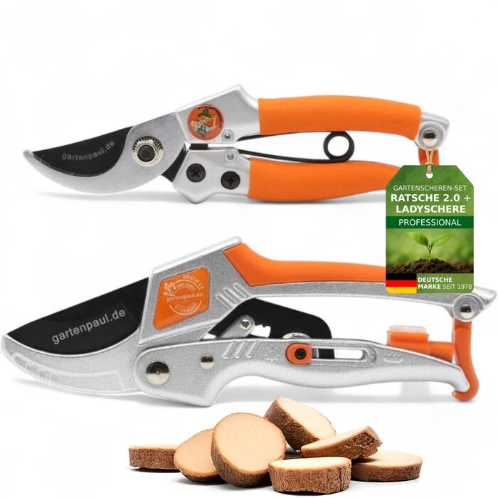 Набір садових ножиць, малий та великий, професійні гібридні садові ножиці з двостороннім механізмом, тріскачка 2.0 з двома приводами жіночі ножиці для маленьких рук, садовий інструмент з тріскачкою, ножиці для рослин, ножиці для квітів