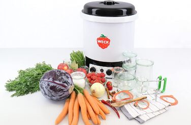 Машина для консервування WECK WAT 15 (емальована каструля для консервації, диспенсер для гарячої води, глінтвейн, з термостатом, з таймером, 29 літрів) 6830, чорний одинарний WAT 15
