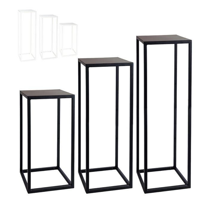 Підставка для квітів Natural Goods Berlin Металева підставка для квітів Чорна 50 см - Квадратна декоративна підставка для рослин - Стійка до погодних умов, стабільна та проста в догляді вулична підставка для квітів - Ідеально підходить як підставка для кв