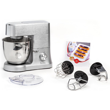 Планетарний міксер Moulinex Masterchef QA810D, 6,7 л, кухонний комбайн з віночком, вінчиком, гаком для тіста, 1500 Вт, 8 швидкосте