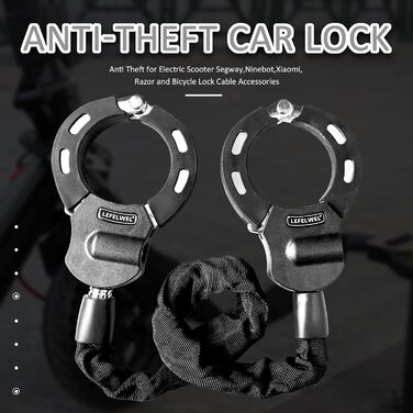 Замок роликовий з захистом від злодіїв, ланцюговий замок для велосипеда, найкращий замок для електросамокатів Segway, Ninebot, Xiaomi, а також для велосипедів та скутерів. Кабельні аксесуари та протиугінний замок для електросамокатів.