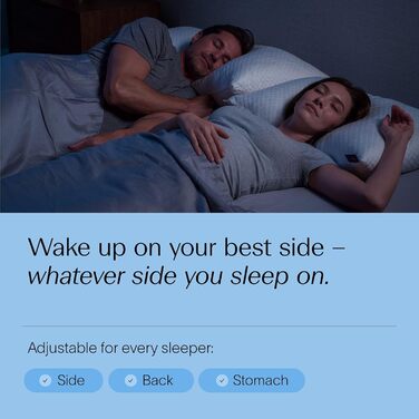 Подушка для сну DreamyBlue преміум-класу наповнювач з подрібненого пінополіуретану з ефектом пам&39яті регульований лофт чохол, який можна прати, виготовлений з віскози, отриманої з бамбука для сну на боці, спині та животі