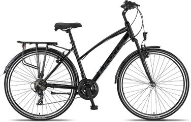 Велосипед Licorne Bike преміум-класу для трекінгу 28 дюймів для чоловіків, хлопчиків, дівчаток та жінок, 21 швидкість, міський велосипед, чоловічий велосипед LV-ATB, чорний/сірий, 28.0 Mills