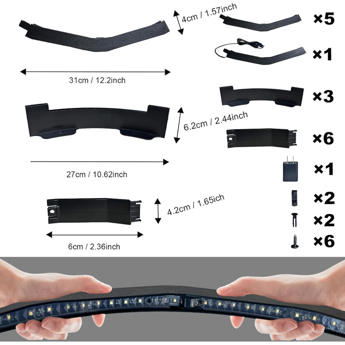 Підсвічування мішні для дартсу Яскраве світлодіодне освітлення на 360 градусів Система підсвічування мішні для дартсу Швидке встановлення без інструментів Підходить для 18-дюймових мішень для дартсу Аксесуари для дартсу