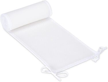 Дитяче ліжечко FabiMax Baby Bed Crib Flex з інноваційною бічною рейкою для пружинного ліжка, включаючи матрац та сітчастий бортик, масив бука білого кольору, матрац Air/білий білий