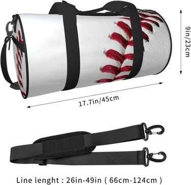 Спортивна сумка-мішок для подорожей та спорту, з принтом Шнурівка бейсбольного м'яча, чорна, універсальний розмір, дорожня сумка