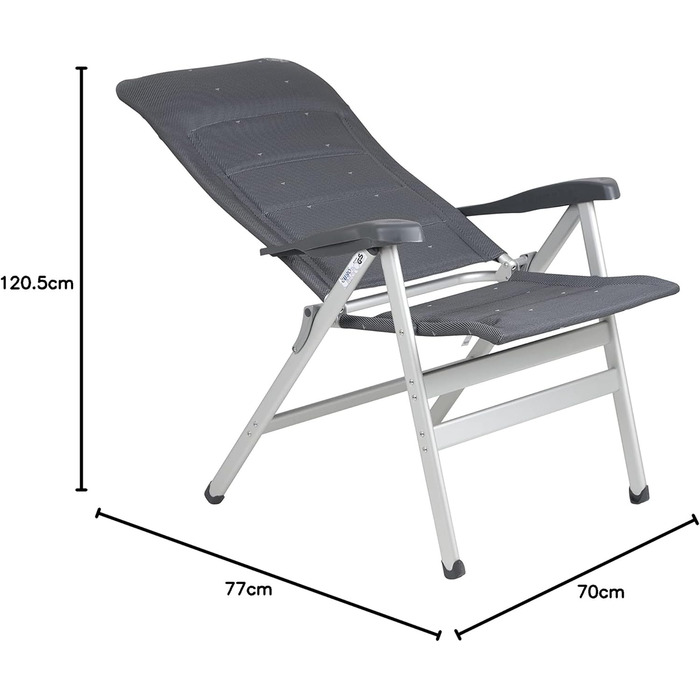 Крісло для кемпінгу Crespo XXL AL/238-DL, темно-сіре, одномісне