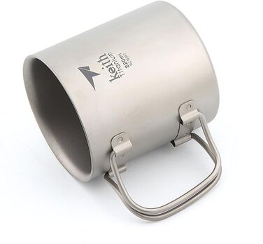 Мл-600 мл Двостінна титанова ізольована кружка з титановою кришкою, чашка для води, складна ручка, посуд для кемпінгу на свіжому повітрі, подорожей, столові прибори Ti3351-220 мл, 220