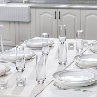 Набір келихів для шампанського Amisglass, 6 шт. , келихи для шампанського 300 мл, прозоре кришталеве скло, кришталево чиста чистот