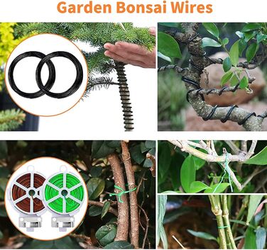 Набір інструментів для бонсай, 20 предметів секатор, ножиці для бонсай, дріт для формування, міні-граблі та лопатка A