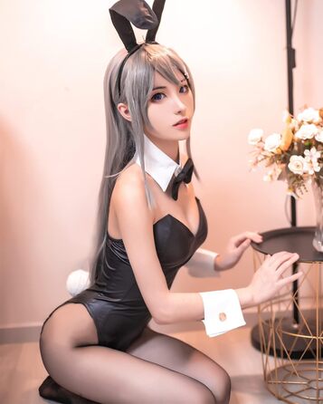 Костюм Жінки Bunny Senpai Косплей Мей Сакурадзіма Костюм Боді XXL Чорний