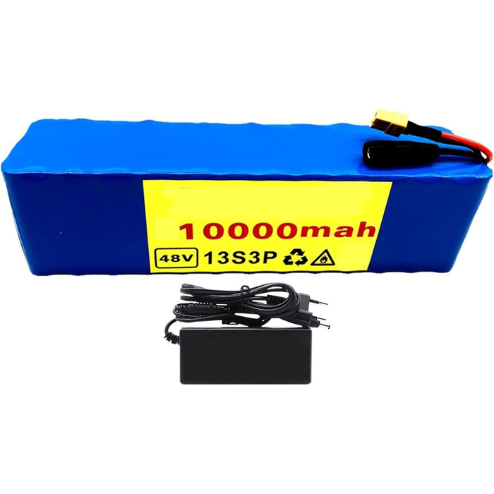 Акумулятор для електровелосипеда 48V 10Ah 13S3P | Літій-іонний акумулятор з BMS + зарядний пристрій 54.6V 2A