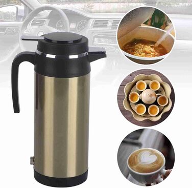 Електричний чайник Qiilu чайник 24V для вантажівки, 1000 ML автомобільний дорожній чайник з нержавіючої сталі чашка швидкого закип