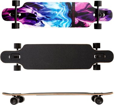 Лонгборд Blue Purple Girl 40" 8-шаровий кленовий скейтборд синій фіолетовий повний комплект з T-tool PU колеса лонгборди для дівчат дорослих юних початківців drop-through cruiser фрірайд дівчачий дизайн оригінал 2025