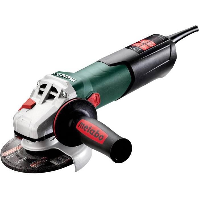 Кутова шліфувальна машина Metabo WEV 11-125 Quick (603625000) з регулюванням швидкості (1100 Вт, діаметр диска 125 мм, швидкозатис