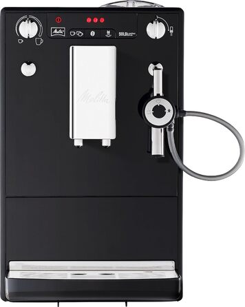 Повністю автоматична кавоварка - з молочною системою - піноутворювач молока - 3-ступінчаста регульована міцність кави - чорна (E957-201) Чорна повністю автоматична кавоварка