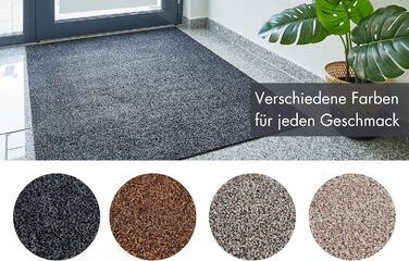 Килимок для вхідних дверей andiamo Samson для дому Бавовняний килимок, що вловлює бруд, що миється Нековзний, поглинаючий та високоякісний Килимок для вхідних дверей 60 x 100 см, Антрацит Антрацит 60 x 100 см (Прямокутний)