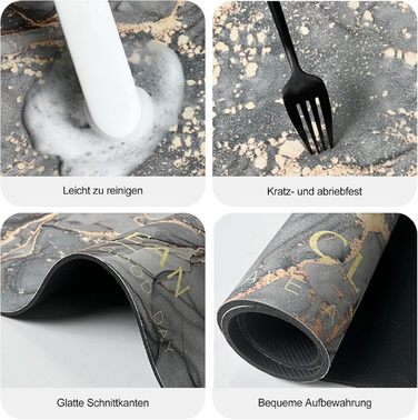 Килимок для ванної Ergocar Absorbent, швидковисихаючий килимок для ванної кімнати, стійкий до подряпин та зносостійкий, нековзний килимок, накладка на ноги для ванної кімнати, вітальні, кухні, дому (мармуровий візерунок) 60*90 см димчасто-сірий