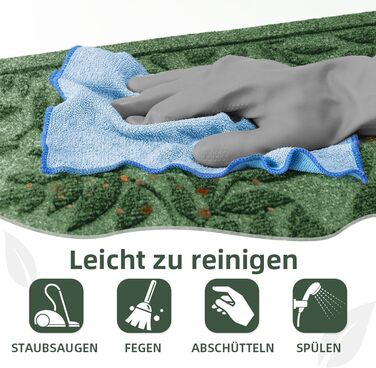 Зелений килимок для дверей для приміщень та вулиці з протиковзкою функцією, килимок для уловлювання бруду, міцний та довговічний гумовий килимок для дверей, (зелений, 45x75 см) 45 x 75 см (прямокутний) зелений