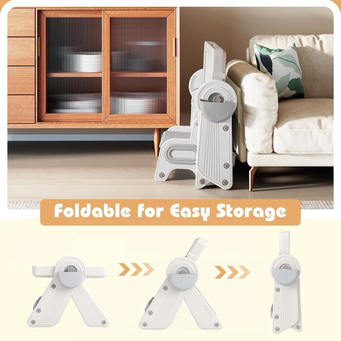 В-1 Багатофункціональний дитячий стіл зі стільцем, складний дитячий комплект сидіння з двосторонньою стільницею, 2 кошики, відділення для олівців та книжкова полиця, робочий столик для дітей від 18 місяців (сірий), 9-