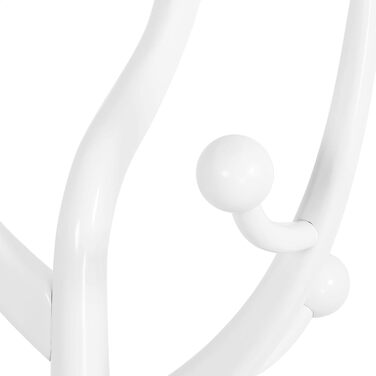 Вішалка для одягу Bekrvio, окремостояча вішалка для одягу з масиву дерева з 8 гачками, деревоподібний дизайн, ялинка зі стійкою кульковою основою, вантажопідйомність до 75 кг, для коридору, вхідної зони, спальня білого кольору 062