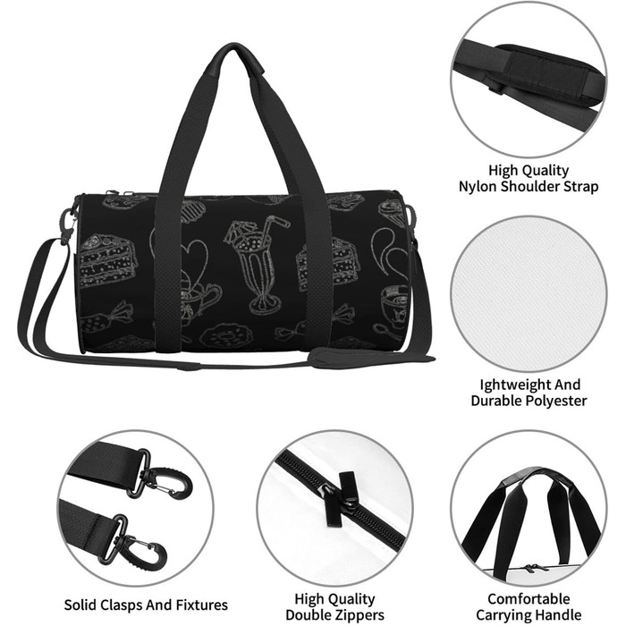 Блискучий та вишуканий візерунок, кругла форма, велика місткість, дорожня сумка, легка та міцна, ідеальний подарунок для походів, відпустки, ділових поїздок та іншого, для чаювання, універсальний розмір