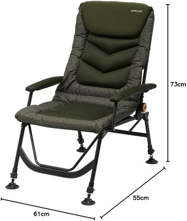 Крісло-реклайнер Prologic Inspire Daddy з довгим підлокітником - крісло для риболовлі, крісло для ловлі коропа