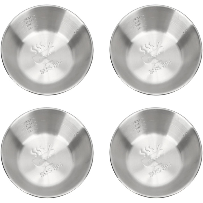 Набір посуду для кемпінгу Alomejor, 4-предметний набір мисок з нержавіючої сталі 304 зі складними ручками для активного відпочинку та походів, 12 x 4,5 см