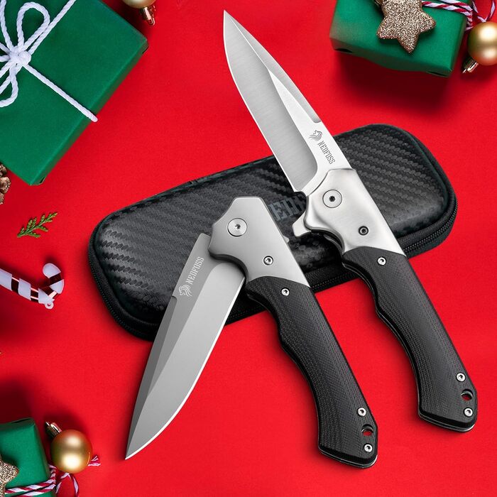 Складаний ніж NedFoss SWAN, ніж для виживання зі сталі d2 9,3 см з рукояткою G10, одноручний ніж, гострий кишеньковий ніж з кріпле