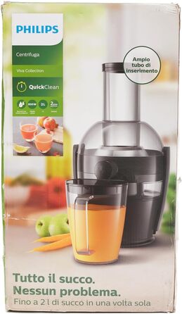 Соковижималка Philips - 800 Вт, 2 л, додаток для рецептів HomeID, XL отвір для заливки, QuickClean (HR1856/70), 15 x 18 x 13 см, ч