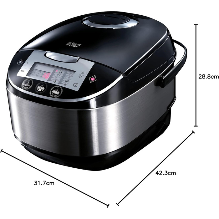 Мультиварка Russell Hobbs 11-в-1 рисоварка, повільна плита, пароварка, повільна плита, бакбутомат, йогуртниця тощо Мультиварка (5,0 л, цифровий дисплей, кришка проти конденсату) 21850-56