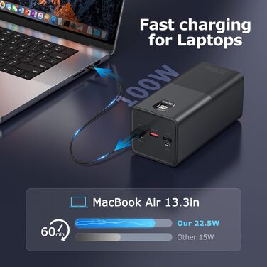 Портативний зарядний пристрій Powerbank 50000mAh швидка зарядка USB C ноутбук зовнішній блок живлення, 4 виходи 3 входи світлодіод