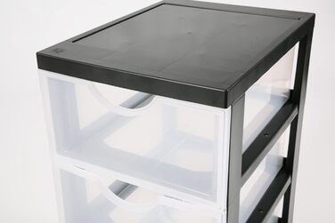 Пластикова шухляда на колесах, 10 плоских шухляд, Чорна, Висувні ручки, Для спальні, школи та офісу, Без вмісту бісфенолу, Висувна