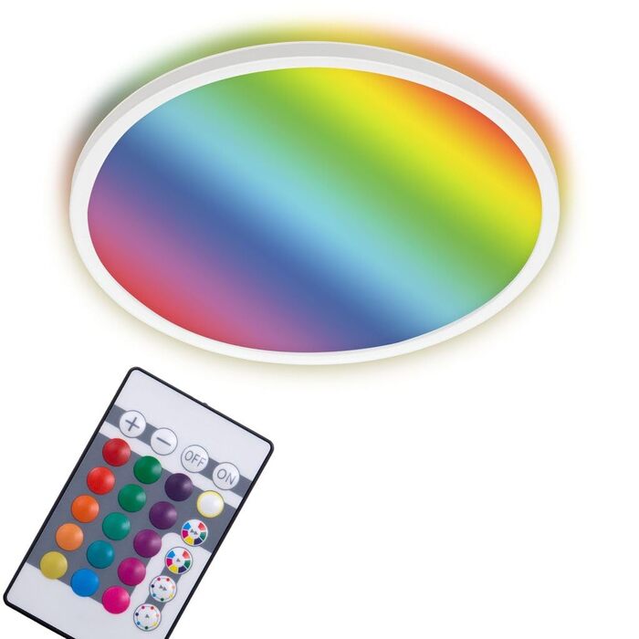 Стеля LED-панель BRILONER RGB-освітлення, диммер, керування кольором, підсвітка, з пультом ДК, 22 Вт, 2700 Лм, 4000 К, біла, Ø 42 см