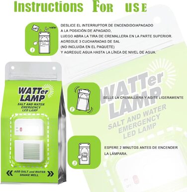 Лампа з 3 світлодіодними намистинами для морської води - екологічне зовнішнє освітлення для кемпінгу, походів, риболовлі Батарейки не потрібні, аварійне освітлення з часом роботи 140 годин Необхідне спорядження для виживання під час відключення електроене