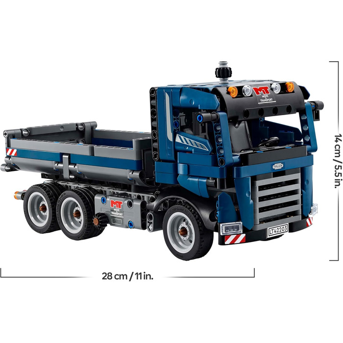 Іграшка LEGO Technic Самоскид з кермом та рухомою платформою - Синя будівельна машина - Ідея подарунка на день народження або свята - Конструктор для хлопчиків та дівчаток віком від 9 років 42203