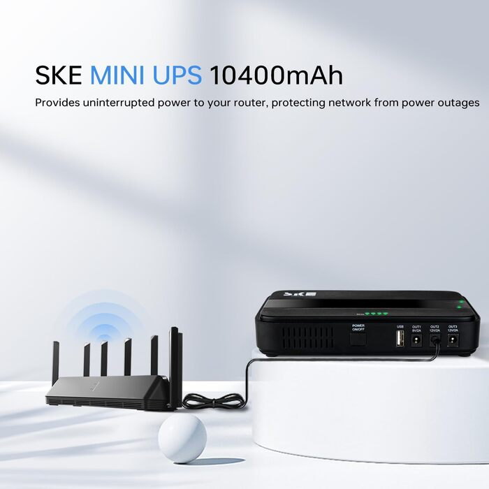 МАг Джерело безперебійного живлення Mini UPS UPS для маршрутизатора, 10400