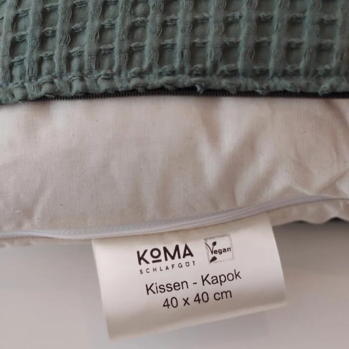 Класична подушка Kapok, веганська, екологічно чиста, органічна преміум-якість, виготовлена в Німеччині з волокон капок, підходить для алергіків, дихаюча (80 x 80 см)